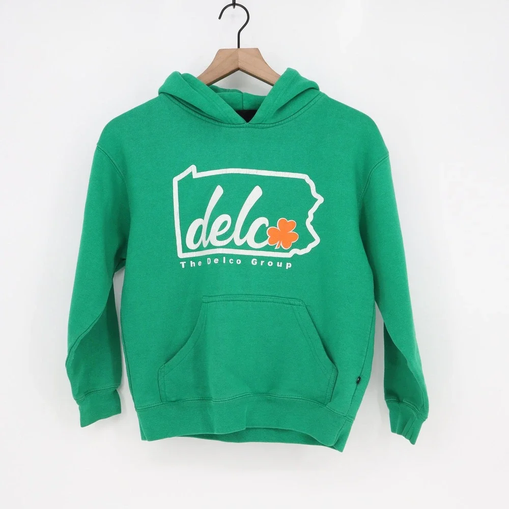 Pennant Sportswear Hoodie Youth YL The Delco Group Green Graphic Good